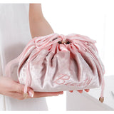 Flannelette Travel Makeup Bag Draw String Organizer