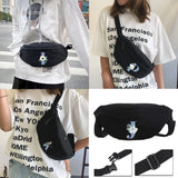 Women's Letter Pattern Canvas Shoulder Bag