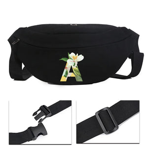 Floral Pattern Canvas Women's Shoulder Chest Waist Messenger Bag