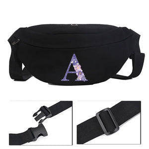 Purple Flower Pattern Canvas Shoulder Bag