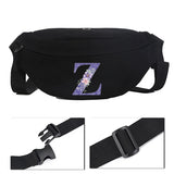 Purple Flower Pattern Canvas Shoulder Bag