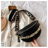 Women's Waist Chest Bag PU Leather Fanny Pack Messenger Shoulder Bag