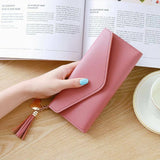 Womens Long Zipper Clutch Wallet Soft PU Leather Money Bag