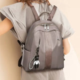 Women's Waterproof Leather Backpack Casual Large-capacity Bookbag