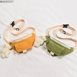 Canvas Waist Bag Women Crossbody Chest Pack Girls Belt Pack