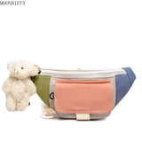 Canvas Waist Bag Women Crossbody Chest Pack Girls Belt Pack