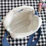 Female Cartoon Canvas Crossbody Bag Small Fresh Single Shoulder Bag