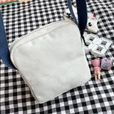 Female Cartoon Canvas Crossbody Bag Small Fresh Single Shoulder Bag
