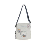 Female Cartoon Canvas Crossbody Bag Small Fresh Single Shoulder Bag