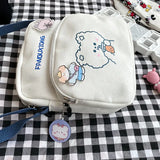 Female Cartoon Canvas Crossbody Bag Small Fresh Single Shoulder Bag
