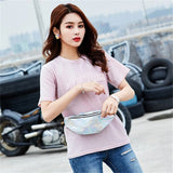 Female Holographic Waist Bag Pink Laser Fanny Pack Belt Chest Bag