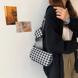 Plaid Printing Shoulder Bags with Round Purse - 2pcs