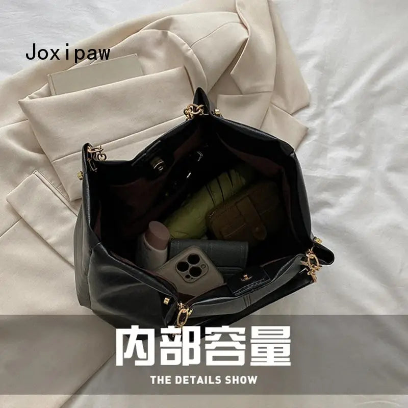 Women's Vintage Tote Bag Retro Style Leather Shoulder Handbag