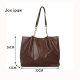 Women's Vintage Tote Bag Retro Style Leather Shoulder Handbag