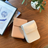 Mini PU Leather Flap Crossbody Bag for Girls - Solid Shoulder Purse