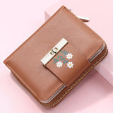 Floral Women Wallet Small Leather Zipper Purses Female Clutch