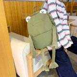 Funny Frog Backpack Women School Bag High School Bags for Teenage Girl