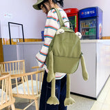 Funny Frog Backpack Women School Bag High School Bags for Teenage Girl