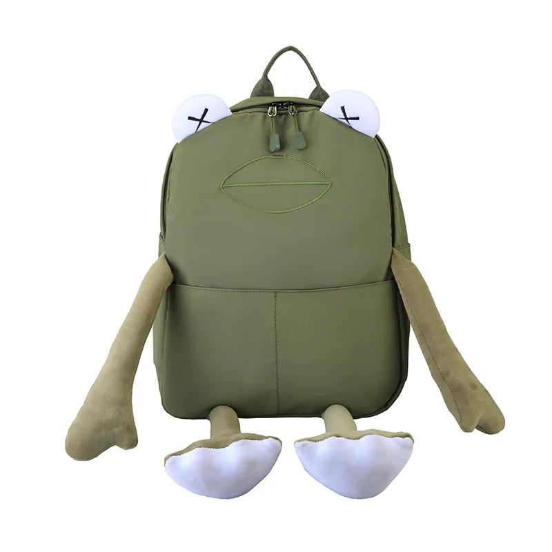 Funny Frog Backpack Women School Bag High School Bags for Teenage Girl