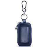 Leather Keychain Holder Double Zipper Key Wallet
