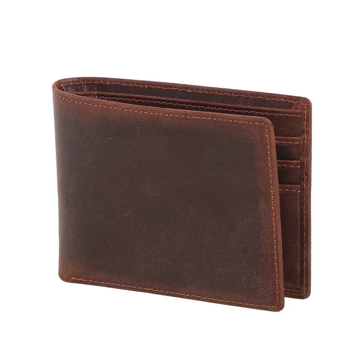 Real Cowhide Short Wallets Top Men Thin Wallet 4 Colors