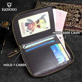 Vintage Short Small Bifold Zipper Wallets - Photo Slot