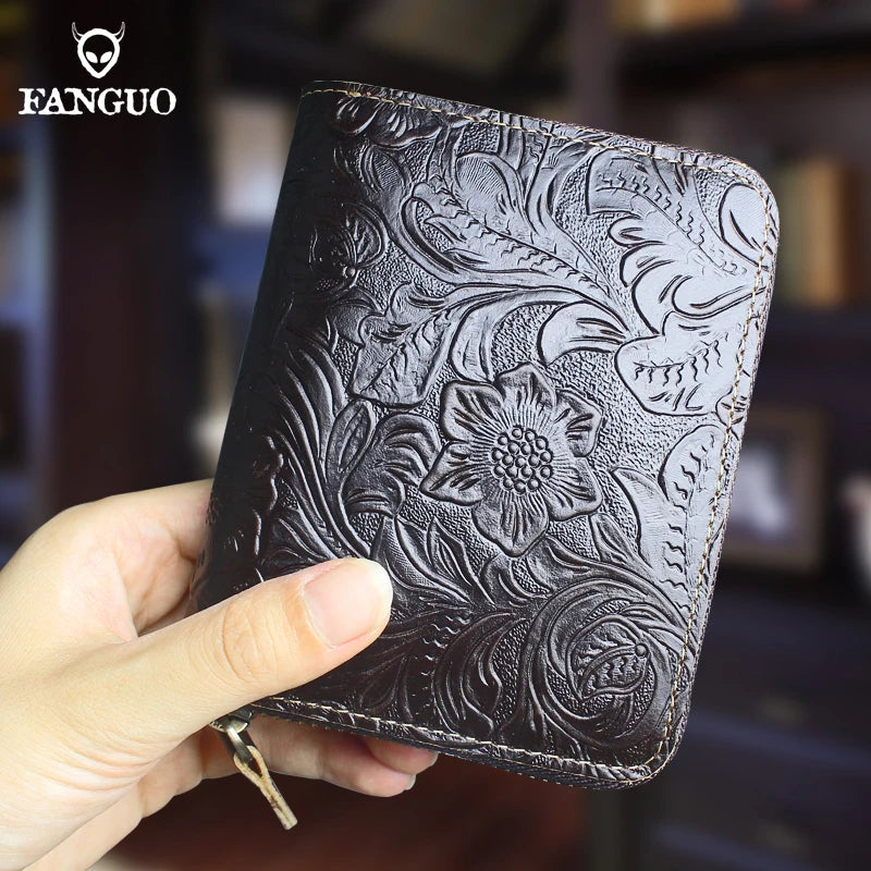 Vintage Short Small Bifold Zipper Wallets - Photo Slot