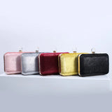 Pink Glass Silk Satin Evening Bag Women Wallet Purse Clutches Bride Wedding