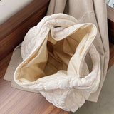 Grid Pattern Large Shoulder Bag Space Cotton Handbag Woman Large Capacity Bags