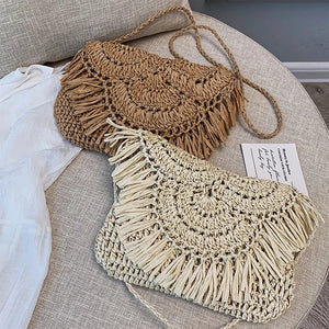 Gusure Evening Bags with Metal Handle Tassel Clutch Chain - Wedding Party