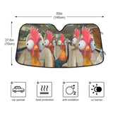 Funny Chickens Roosters Car Sunshade Car Window Shade Car Front Sunshade Cover