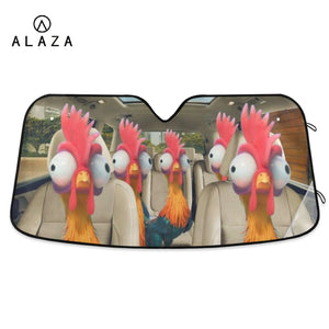 Funny Chickens Roosters Car Sunshade Car Window Shade Car Front Sunshade Cover