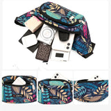 Leaf Printed Waist Bags Large Capacity Fanny Pack Men Women Canvas