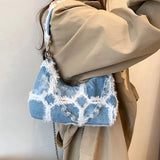 Denim Chain Shoulder Handbag Small Underarm Bag