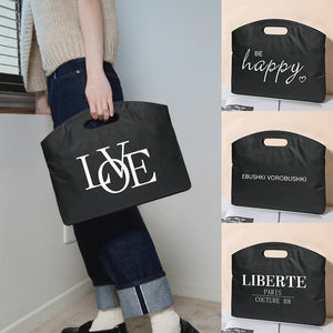 Handheld Document Bag Business Briefcases Text Printed Laptop