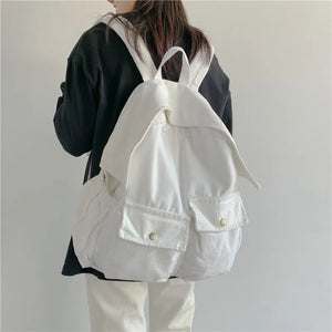 Harajuku Canvas Backpack for Women Outdoor School Bag