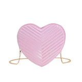 Heart Shaped Laser Shoulder Bag Chain Crossbody Bags for Women