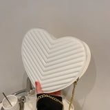 Heart Shaped Laser Shoulder Bag Chain Crossbody Bags for Women