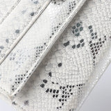 Snake Pattern Envelope Dinner Bag Women's Rhinestone Belt