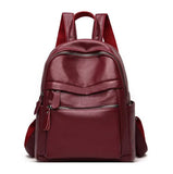 High PU Leather Backpack Women Travel School Bags Teenage Girls Shoulder Bag