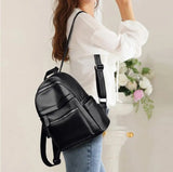 High PU Leather Backpack Women Travel School Bags Teenage Girls Shoulder Bag