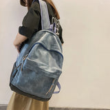 High Men Ladies Soft Leather Backpack for Laptop Large Capacity Travel Bag