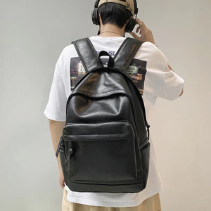 High Men Ladies Soft Leather Backpack for Laptop Large Capacity Travel Bag