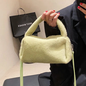 High Plush Handbags Western Style Shoulder Bags Texture Messenger Bag