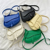 High Solid PU Leather Crossbody Female Messenger Bag Saddle Bag