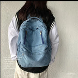 High Women Denim Backpack Casual Travel Bags Vintage School Bags