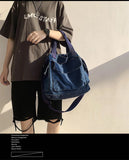 High Women Denim Shoulder Bags Vintge Book Bags For Girls