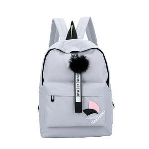 Women's Canvas Backpack School Bag for Girls Rucksack Pink