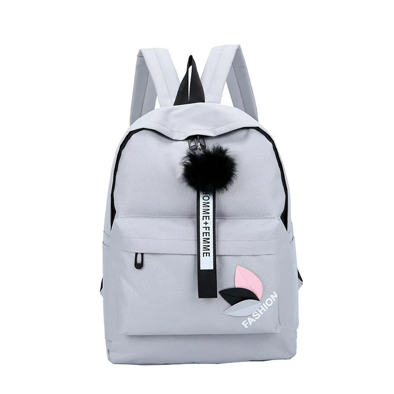 Women's Canvas Backpack School Bag for Girls Rucksack Pink