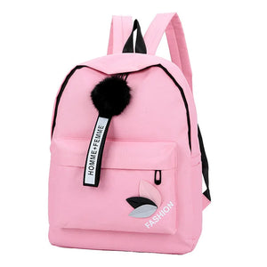 Women's Canvas Backpack School Bag for Girls Rucksack Pink
